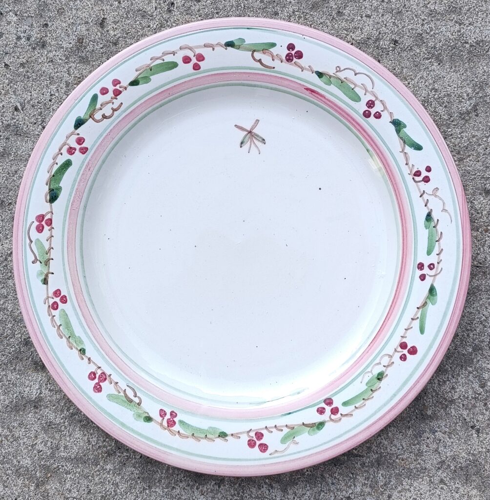 Assiette  27 cm décor Emma peinte "main levée"